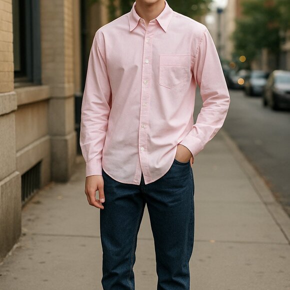 Joseph A Banks Slim Fit Collar Pink Dress Shirt - L - Picture 1 of 9